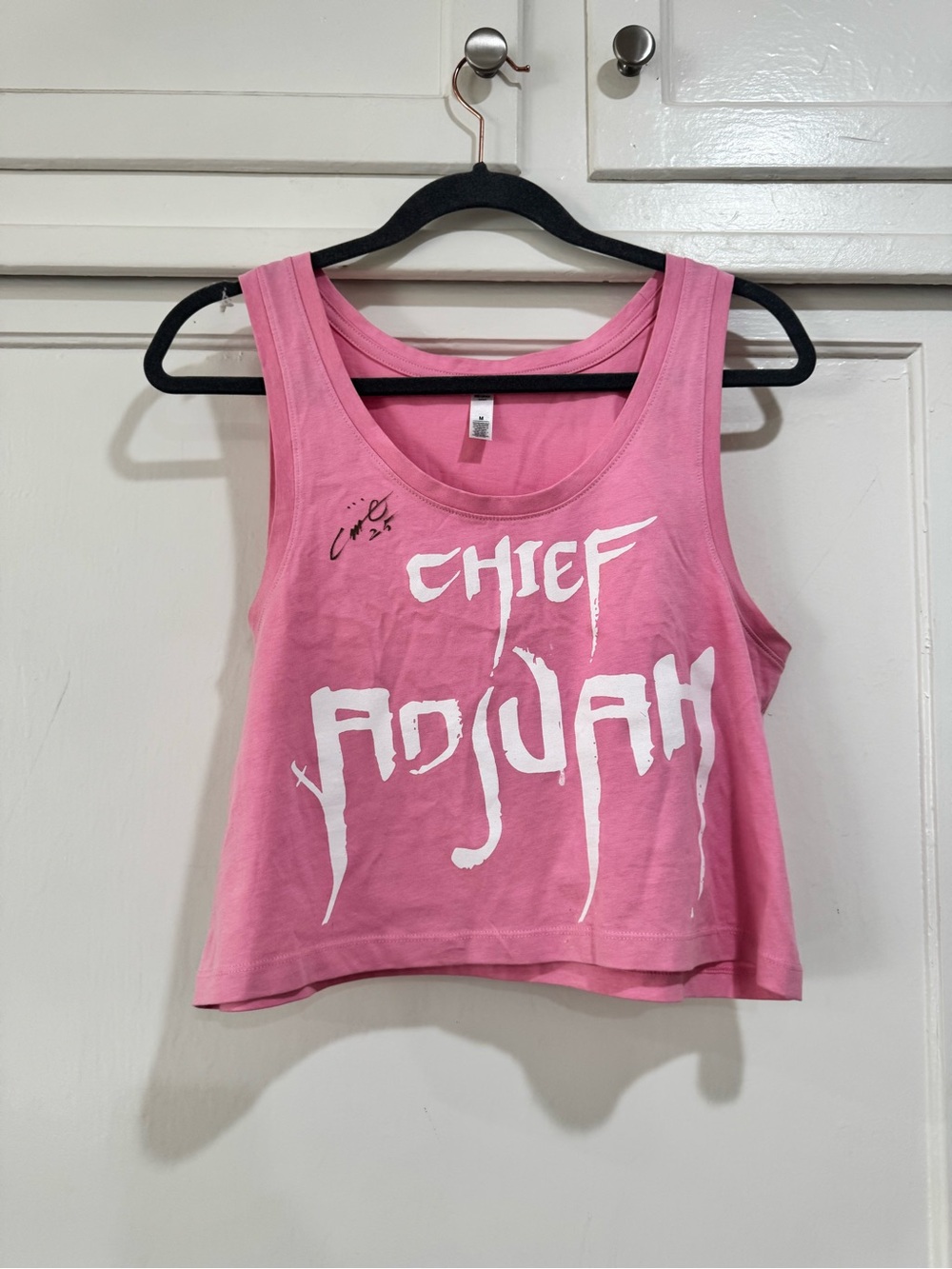 Chief Adjuah Signed Pink Crop Tank Top